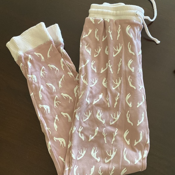 Organic Sweatpants L’b Kids ( girls)  PJ Sz S & Sz Xs long set of 2 - Picture 4 of 14